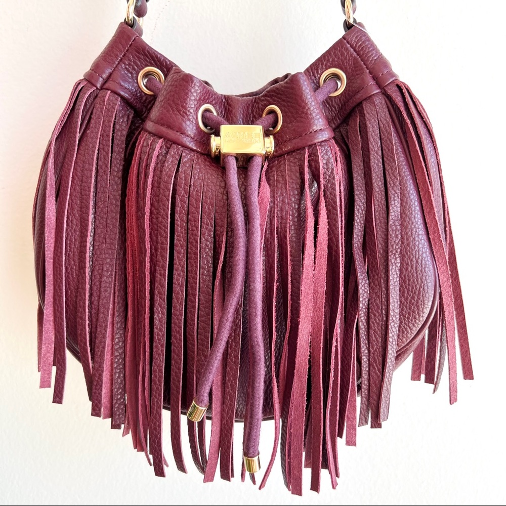 Aimee Kestenberg Burgundy Fringe Crossbody Bag